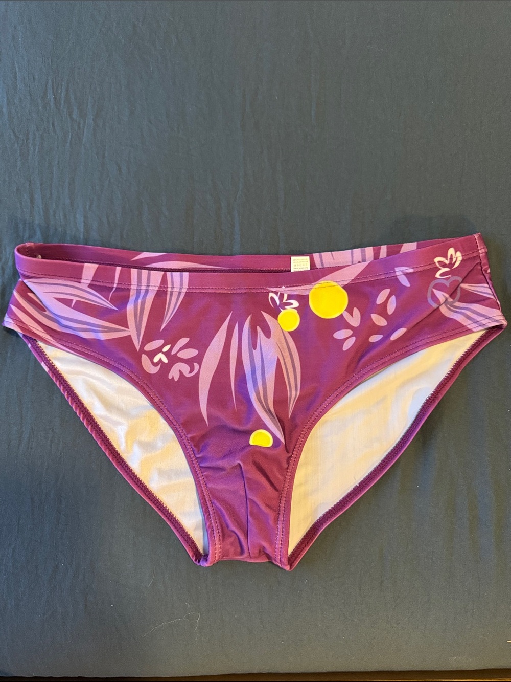 Men’s Purple Floral Swim,Medium to Large, Unlined